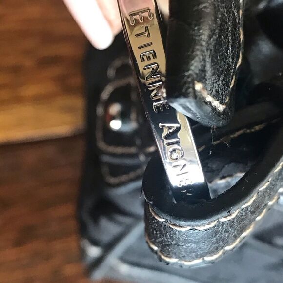 Etienne Aigner Leather & Monogram Hobo Handbag - Picture 5 of 8